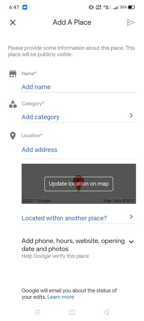 How to add new place on google map in 2021m (5)