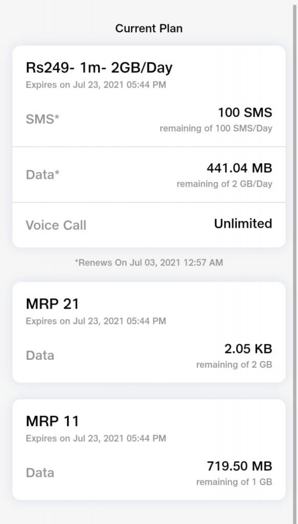 How to check JioFi Data Balance through myjio app