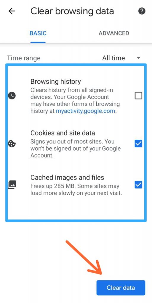 How to delete data stored by website in Chrome? 4