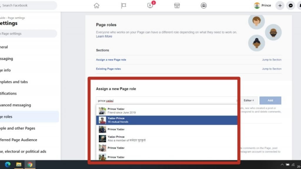 How to add admin to a facebook page?